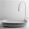 WS Bath Collections Seed 21.70-in x 15.70-in White Ceramic Oval Vessel Bathroom Sink