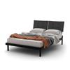 Amisco Delaney 54-in x 84.25-in Metal Platform with Textured Black Padded Headboard