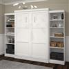 Bestar Pur Collection 114.60-in x 89.10-in White Double Side 25-in Open Storage Murphy Style Bed