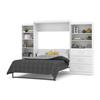 Bestar Pur Collection 125.30-in x 89.10-in White Double Side 36-in 3 Drawer/25-in Open Storage Murphy Style Bed