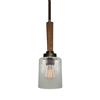 Artcraft Lighting Legno Rustico Collection 7-in x 14-in Burnished Brass Cylinder Mini Pendant Light