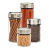Honey Can Do Locking Lid Clear Glass Storage Jar Set (4 Pieces)