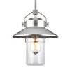 Feiss Boynton Collection 9-in x 11-in Brushed Steel Lantern Pendant Light