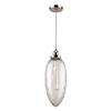 Artcraft Lighting Lux Collection 7-in x 19-in Brushed Nickel Large Oval Hammered Glass Mini Pendant Light