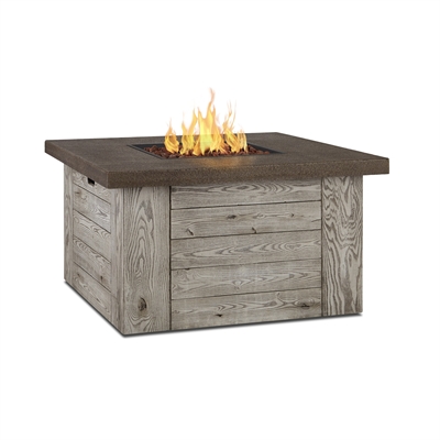 Image of Real Flame Forest Ridge 42-in Grey Square Liquid Propane Fire Table, 50 000 BTU