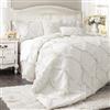 Lush Decor Avon 3-Piece White Queen Comforter Set