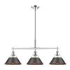 Golden Lighting Orwell 10.0-in W 3-Light Chrome Transitional Kitchen Island Light with Metal Shade