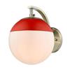 Golden Lighting Dixon AB 7.75-in W 1-Light Aged Brass Transitional Ambient Hardwired Wall Sconce