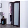 ReliaBilt Renin 48-in x 80-in Dark Brown Sliding Frosted Glass Door