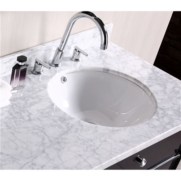 American Imaginations AI-888-13029 Round Undermount Sink Set in White with Single Hole CUPC Faucet and Drain 