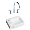 American Imaginations 16.25-In White Ceramic Wall Mount Vessel Set Chrome Faucet