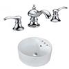 American Imaginations 18.25-in W Round Above Counter Vessel Set With 3 Hole 8-in CTC Center Faucet
