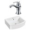 American Imaginations 22.25-In White Ceramic Wall Mount Vessel Set Chrome Faucet