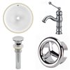 American Imaginations 15.25-in W CUPC Round Undermount Sink Set With 1 Hole CUPC Faucet White
