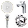 American Imaginations 15.25-in W CUPC Round Undermount Sink Set With 1 Hole CUPC Faucet White