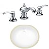 American Imaginations Chrome/White 16.5-in W CSA Ceramic Undermount Oval Sink Set With 3 Hole 8-in Faucet