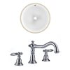 American Imaginations 15.25-in W Round Undermount Sink Set With 3 Hole 8-in CTC CUPC Faucet