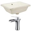 American Imaginations 18.25-in W Rectangle Undermount Sink Set With 1-Hole CUPC Faucet Chrome/Biscuit