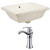 American Imaginations 18.25-in W Rectangle Undermount Sink Set With Deck Mount CUPC Faucet Chrome/Biscuit