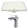 American Imaginations 20.75-in W Rectangle Undermount Sink Set With 1-Hole CUPC Faucet Chrome/Biscuit