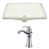 American Imaginations 20.75-in W Rectangle Undermount Sink Set With Deck Mount CUPC Faucet Biscuit