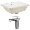 American Imaginations 18.25-in W Rectangle Undermount Sink Set With 1-Hole CUPC Faucet Chrome/White