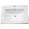 "American Imaginations Vee Ceramic Top Set - Single Sink - 21"" - White"