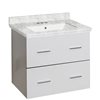 American Imaginations Xena 23.75-in Single Sink White Bathroom Vanity and White Marble Top