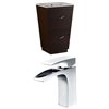 American Imaginations Vee 23.75-in Dark Brown Single Sink Modern Bathroom Vanity Set with Ceramic Sink