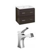 American Imaginations Xena 23.75-in Dawn Grey Single Sink/Bathroom Vanity and Faucet with White Ceramic Top