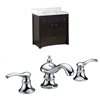 American Imaginations Elite 36-in Brown Single Sink Bathroom Vanity Set with White Marble Top and Chrome Faucet