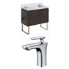 American Imaginations Xena 36-in Grey Single Bathroom Sink Vanity Set with Faucet and White Marble Top
