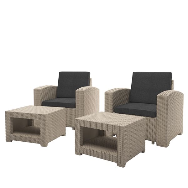 Corliving Outdoor Chair And Ottoman Set, Outdoor Wicker Chair With Ottoman
