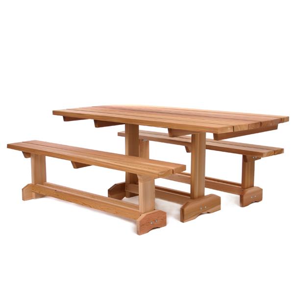 All Things Cedar 8 Person Patio Picnic, Patio Table With Bench Canada