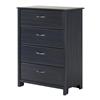 South Shore Furniture Ulysses 4-Drawer Chest - 31.25-in x 19.5-in x 40-in - Blueberry