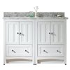 American Imaginations Shaker Freestanding 47.5-in Double Sink Bathroom Vanity Set in White with White Quartz Top