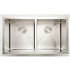 "American Imaginations Undermount Double Sink - 34"" - Stainless Steel - Chrome"