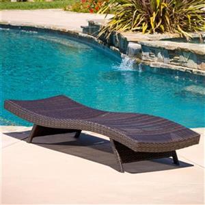 Home Toscana Outdoor Brown Wicker Lounge Pool Patio Chairs Loungers Chaise Furniture 