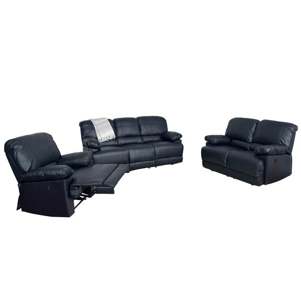 Corliving Bonded Leather Reclining Sofa, Bonded Leather Reclining Sofa Set