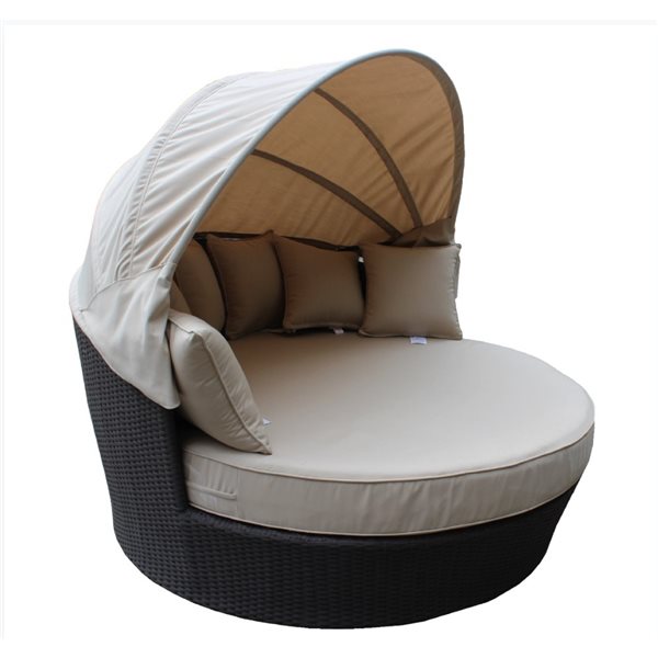 Wd Patio Tao Day Bed Beige Lowe S, Round Outdoor Daybed Canada
