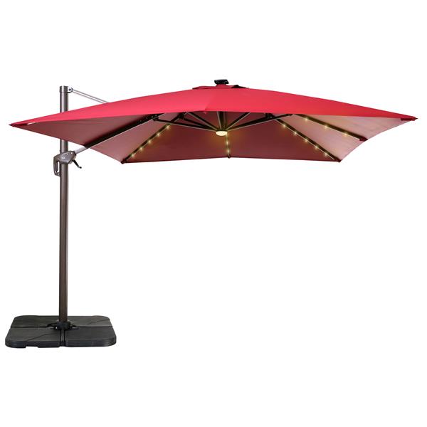 Henryka Cantilever Umbrella With Led, Patio Umbrella Led Lights Canada