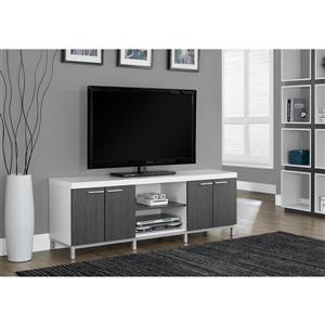 Monarch TV Stand - 60-in x 21.25-in - Composite - White ...