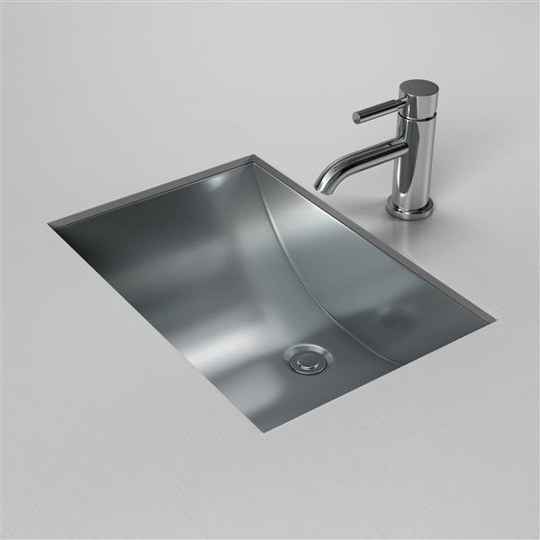 Cantrio Koncepts Stainless Steel, Stainless Bathroom Sink