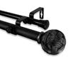 Rod Desyne Twine Double Curtain Rod - 66-in to 120-in - Black