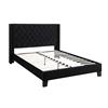 "Brassex Jia Queen Platform Bed Frame - 67.75"" - Polyester - Black"