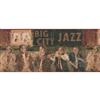 York Wallcoverings Vintage Big City Jazz Band Wallpaper Border - Brown/Green