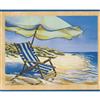 Retro Art Beach Chair Recliner and Umbrella Wallpaper