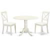 East West Furniture Dublin Dining set - Wood - White - 3 Pieces