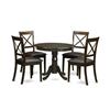 East West Furniture Antique Dining set - Wood - Brown - 5 Pieces