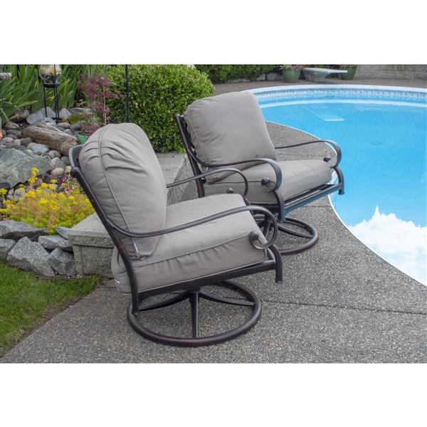 Patio Flare 2 Grayson Aluminum Swivel Rocking Chair With Cushion Lowe S Canada - Patio Swivel Rocker Canada